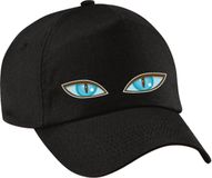Bellatio Decorations halloween monster verkleed pet - blauwe ogen - zwart - kinderen - unisex