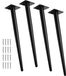 Set van 4 Hoekige Tafelpoten van 72 cm in Mat Zwart