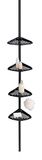 Allstar Teleskop-Regal Opal, ausziehbares Duschregal zum Klemmen – ohne bohren & ohne Rückstände, mit Haken, höhenverstellbar von 85-250cm, aus lackiertem Metall, (BxHxT): 19,5 x 85-250 x 26 cm, Schwarz