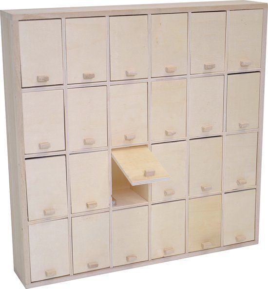 Artemio Houten Adventskalender 42,5x42,5x8 cm - Zelf te vullen