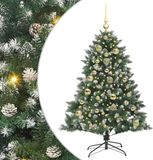 vidaXL Kunstkerstboom Groen 150 cm PVC en Plastic en Staal