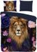 Pure housse de couette lion avec fleurs - 1 personne 140x200/220 cm - Multi - Microfibre