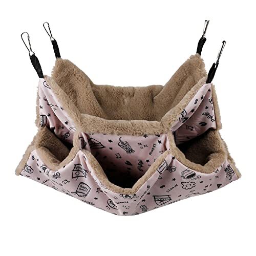 ZNYLX Hamster Hangmat Kleine Huisdier Bed Hamster Hangmat Hangmat Hamster Opknoping Bed Kooi Voor Fret Eekhoorn Huisdier Warm Opknoping Nest B