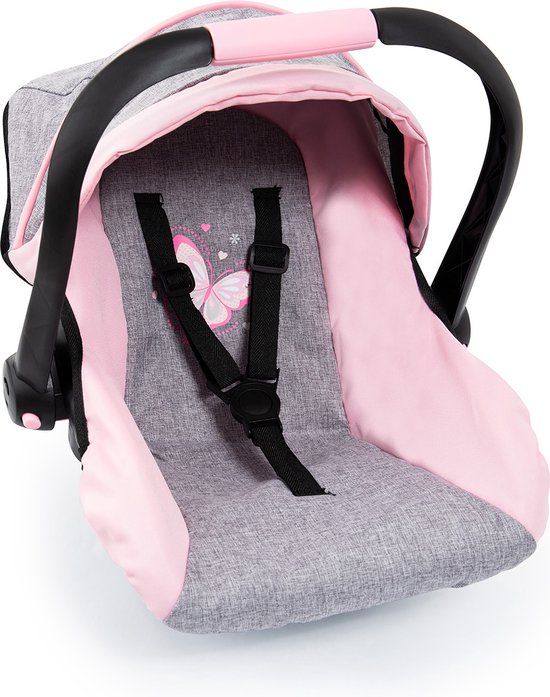 Bayer Design - Autostoeltje Deluxe Car Seat voor poppen - Grijs en roze met fee