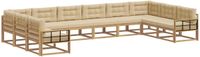 vidaXL - Buiten - bank - set - 10 - st - Wit - en - Beige