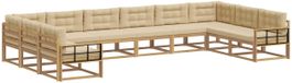 vidaXL - Buiten - bank - set - 10 - st - Wit - en - Beige