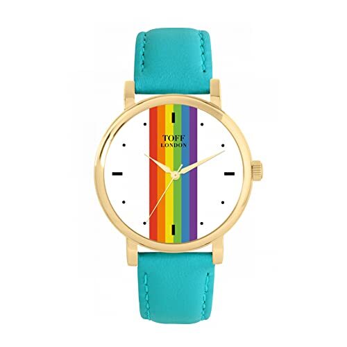 Toff London Pride Lineaire witte wapenstokken Horloge