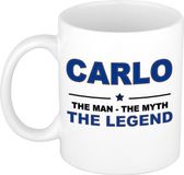 Bellatio Decorations naam cadeau mok - Carlo - man myth legend - koffiemok - 300 ml - collega - vaderdag