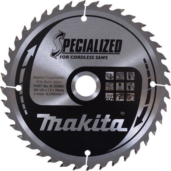 Makita Cirkelzaagblad voor Hout | Ø 165mm 40T - B-32960