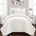Lush Decor Ava Diamond Oversized 2-delige katoenen quiltset, wit, twee-XL