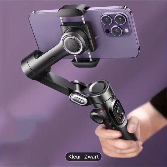 Zwarte Robot Selfie Stick met Bluetooth en 360 graden rotatie