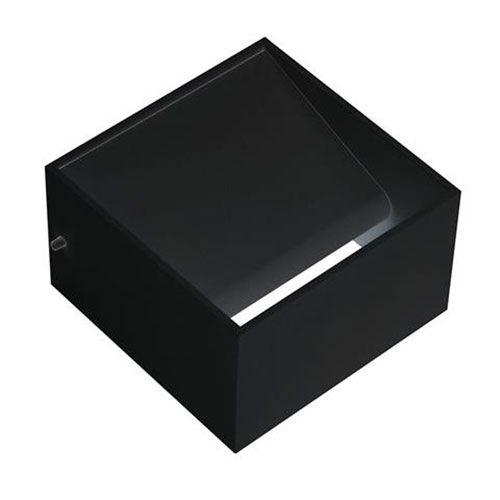 BES LED Wandlamp - 8W - Natuurlijk Wit 4200K - Mat Zwart Aluminium - Vierkant