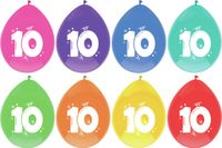 Haza Ballonnen 10 jaar - 24x stuks - gekleurd - 29 cm