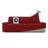 FAVERTI® Super elastische bankhoes voor 3-zits van 180 tot 230 cm, model Novelle, rood