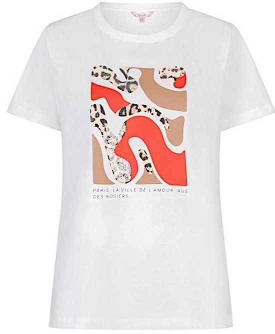 Esqualo top SP26-05014 - Offwhite/Red