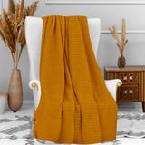Soleil d'ocre, Knuffeldeken, microvezel, 120 x 160 cm, COCOONING mosterd