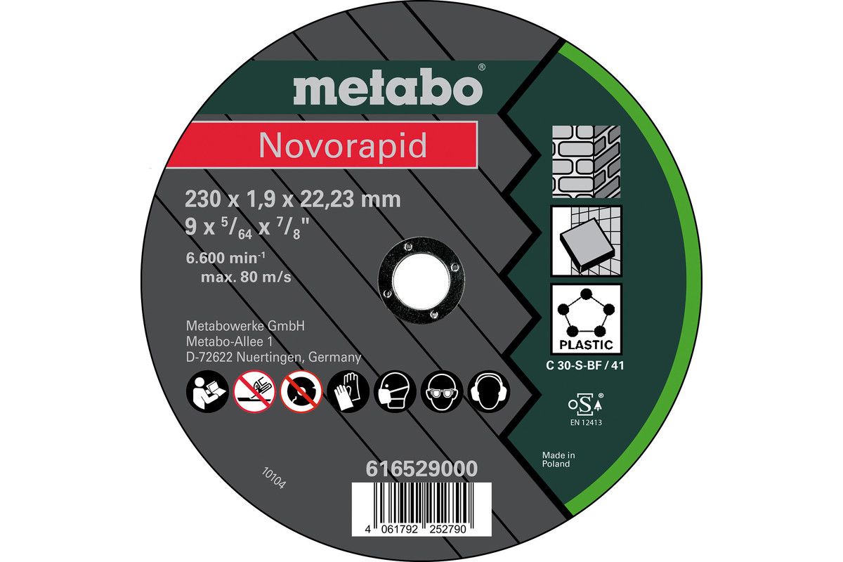 Metabo Accessoires Doorslijpschijf Ø 230x1,2x22,23 Inox, TF41 Flexiarapid Super - 616529000