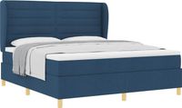 vidaXL Lit à ressorts avec matelas Bleu 200 x 180 cm tissu