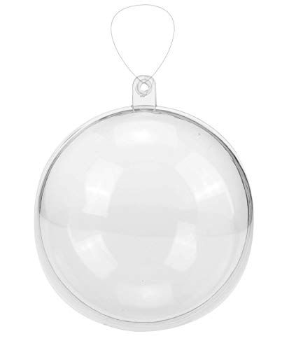 GLOREX 6 3500 007 - Kunststof bal, diameter 16 cm, kristalhelder, kan in 2 helften worden verdeeld, voor vullen en decoreren, met gat om op te hangen