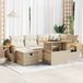 Maison Exclusive - Ensemble de meubles de jardin 8 pièces avec canapé et coussins, beige, en polyrotin