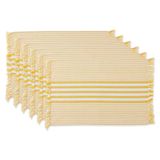 Dii Set van 6 gestreepte placemats donkergeel