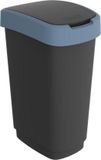 Rotho Twist Afvalbak Kunststof 50 Liter Blauw met zwart