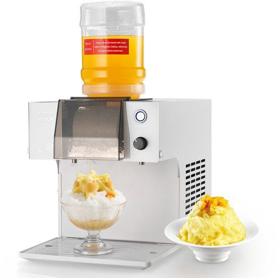 VEVOR Snowflake-ijsmachine, 60kg/dag Ijsschaafmachine, Ijsschaafmachine met Roestvrijstalen Mes, Elektrische Bingsu-machine met 1,8 L Tank, Snelle Koeling In 90 Seconden, voor Thuis en Kleine Evenementen