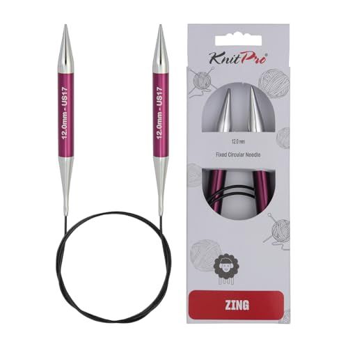 KnitPro Zing: Breien Pinnen: Circulaire: Vast: 120cm x 12.00mm, Aluminium, Meerkleurig, 12mm