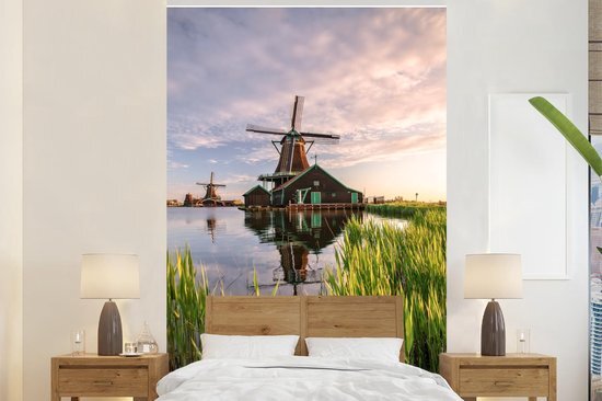 Nr1Wallpaper Behang - Fotobehang Windmolens langs het water - Breedte 145 cm x hoogte 220 cm