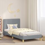 Maison Exclusive Cadre de lit enfant avec tête de lit, gris clair, 90 x 190 cm, avec revêtement en tissu