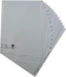 Exacompta 20x Tabbladen met bedrukte tabs in gerecycled PP - 26 tabs - A tot Z - A4 - Grijs - 1726E