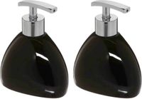 5five Zeeppompjes/zeepdispensers van keramiek - Zwart - 2 stuks - 300 ml