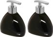 5five Zeeppompjes/zeepdispensers van keramiek - Zwart - 2 stuks - 300 ml