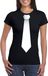 Bellatio Decorations Zwart t-shirt met witte stropdas dames S