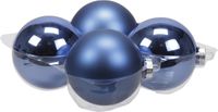Othmar Decorations Grote kerstballen - 4x st - kobalt blauw - 10 cm - glas