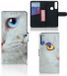 Alcatel 1S 2020 Étui pour téléphone avec fentes pour cartes Chat blanc