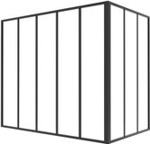 Vente-unique Hoekraam werkplaats in gepoedercoat aluminium - L150 x B90 x H130 cm (B x H) - Zwart - BAYVIEW