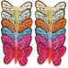 Rayher hobby materialen Decoratie vlinders - 12x - gekleurd - veertjes - 5 cm - ijzeren prikker