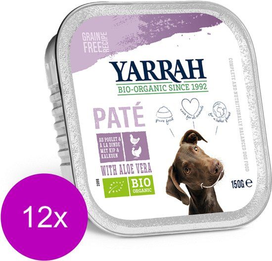 YARRAH Bio Alu Pate Graanvrij - Hondenvoer - 12 x 150 g