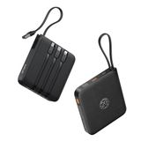 VRURC Power Bank 20.000 mAh, powerbank met geïntegreerde kabels, 22,5 W | USB C snellaadbatterij, led-display voor iPhone 17/16/15 iPad Samsung Galaxy S23 Google Android, zwart