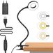 Glowy Bedlamp - Leeslamp met Klem - Dimbare LED Leeslampje - 3 Lichtstanden & 10 Helderheidsniveaus - Flexibele Zwanenhals - USB - Zwart