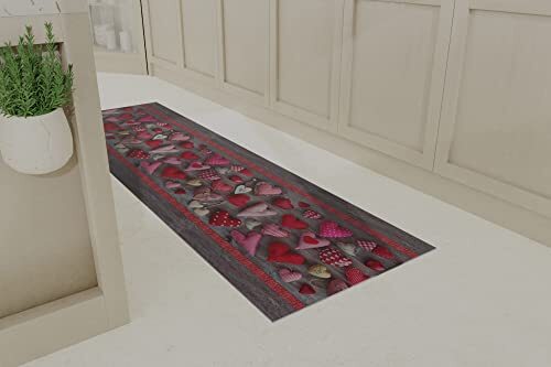 MB HOME ITALY Hearts tapijtloper met digitale druk, 50 x 250 cm