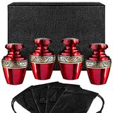 Serenity Red Mooie Kleine Mini Keepsake Urn voor Menselijke As - Set van 4