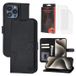 MyTPhone Étui Portefeuille iPhone 15 Pro en Cuir CardMate - Noir