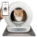 Viervoeter Fresh 3 – Automatische & Zelfreinigende Kattenbak – 65L – Met App – incl. Matje, Geurfilter & 3 Rollen Opvangzakjes – Zilver