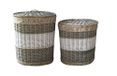 King Collection King Home P1129625 wasmand wilgentenen ovaal set 1/2