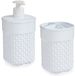 Berilo Badkamer accessoires set - 2-delig wit - kunststof - Zeeppompje - Tandenborstelbeker