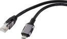 Renkforce USB, Netwerk Adapterkabel [1x USB-C stekker - 1x RJ45-stekker] 5.00 m Zwart