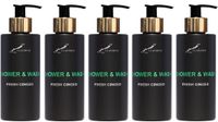Splashbox Cosmetics Shower & Wash Fresh Ginger 300 ml - gouden pomp - 5 stuks