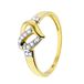 Lucardi Dames Ring hart 9 diamanten 0,05ct - Ring - Cadeau - 14 Karaat Goud - Geelgoud